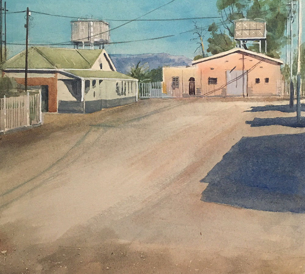 Curt painting in Nieu Bethesda